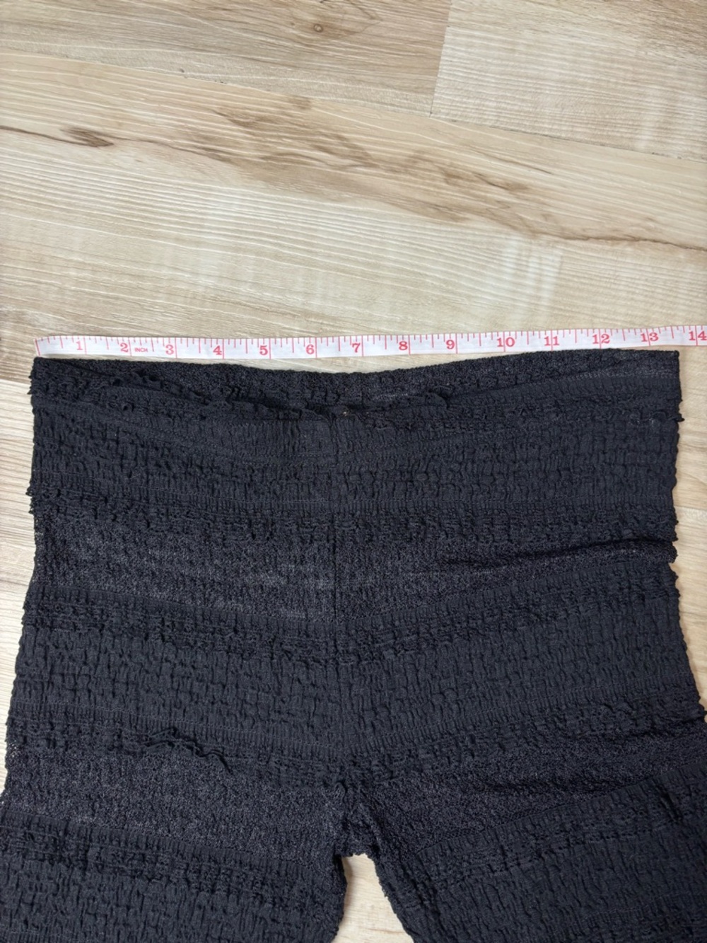 Free People Black Small Tiered Lace Sheer Ruffle Leggings Boho Festival Edgy - Picture 9 of 11